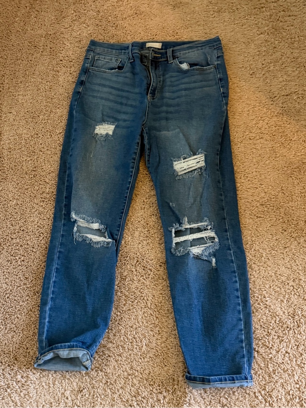 Women’s Distressed Blue Denim Jeans